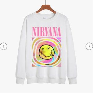 Hu0026M | Tops | Nirvana Oversized Printed Sweatshirt | Poshmark